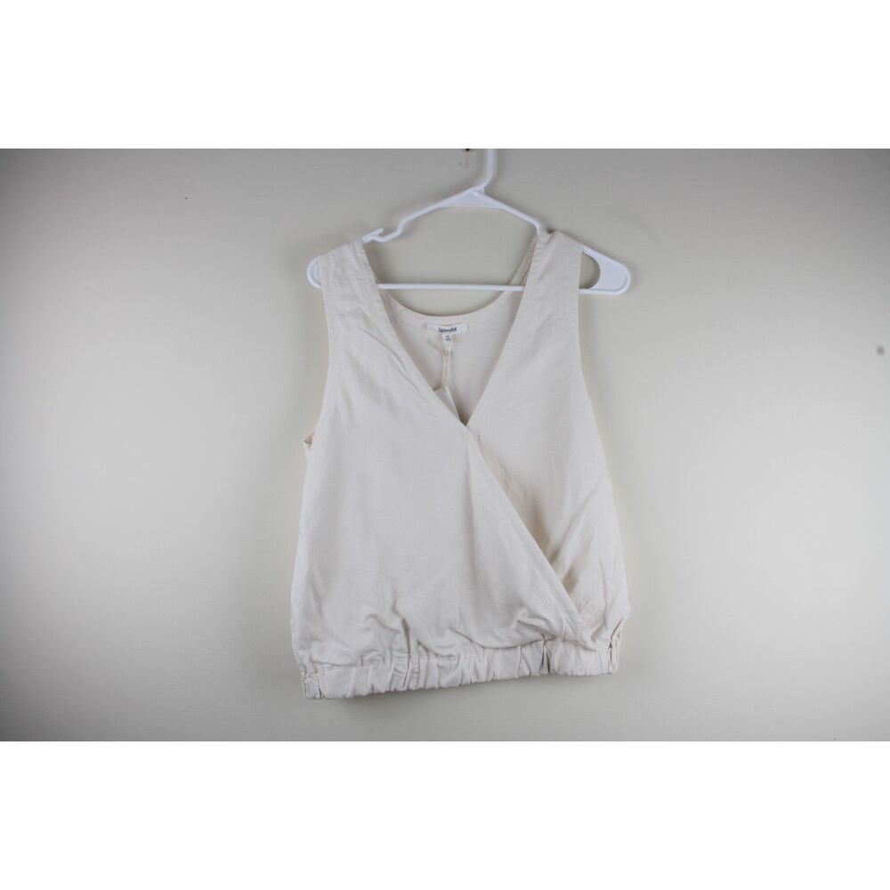 Splendid Collection NWT Linen Blend Wrap Tank Top Size M Ivory Reversible $118
